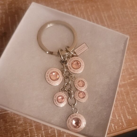 COACH - Pink Cubic Zirconia Keychain (Brand New)(gift box included) - Picture 1 of 6